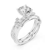 Gold Ring DDLR-299, Round center stone, White Gold, view 2