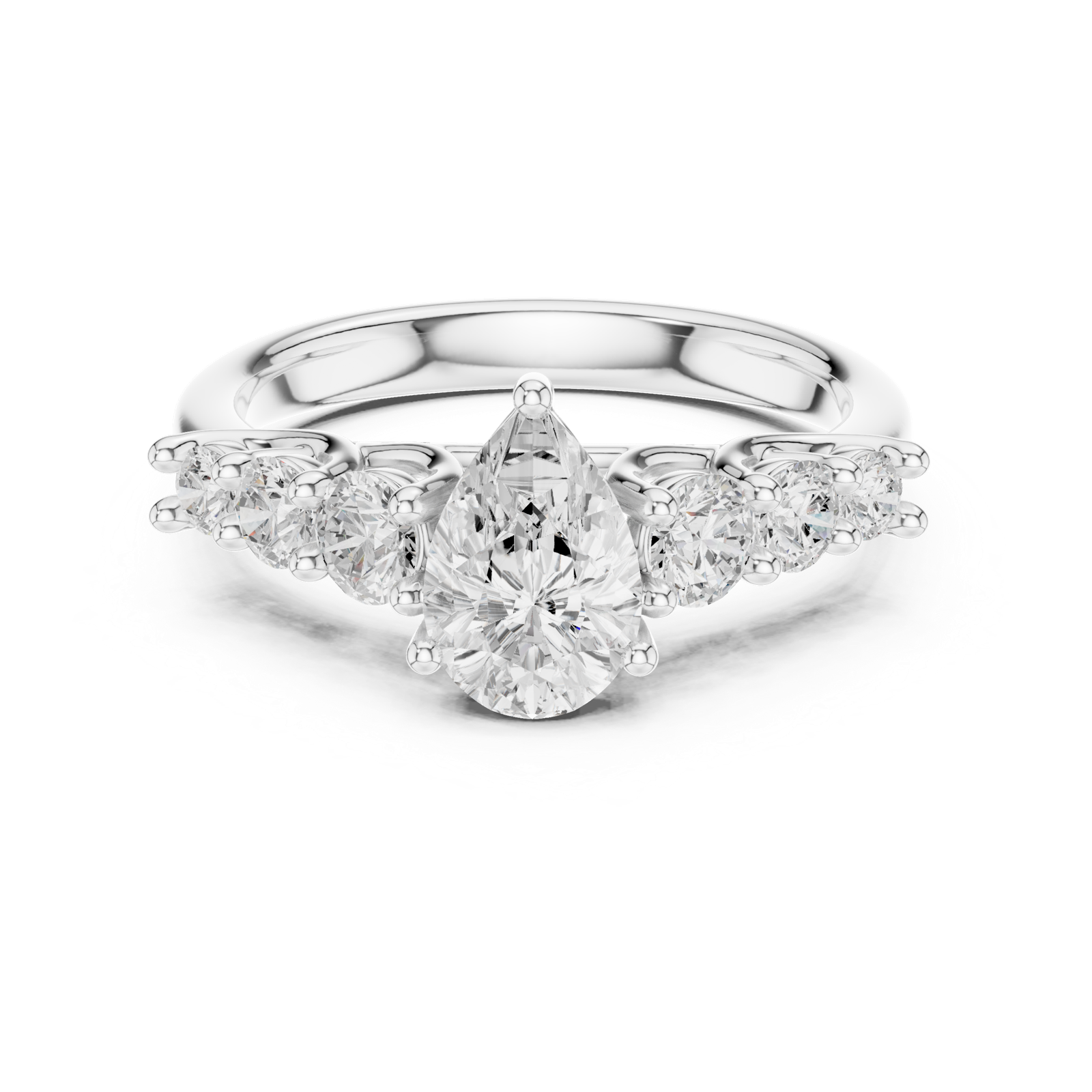 Gold Ring DDLR-705, White Gold, view 4