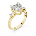 Gold Jewelry L35-67, Heart center stone, Yellow Gold, view 2