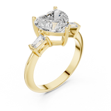 Gold Jewelry L35-67, Heart center stone, Yellow Gold, view 2