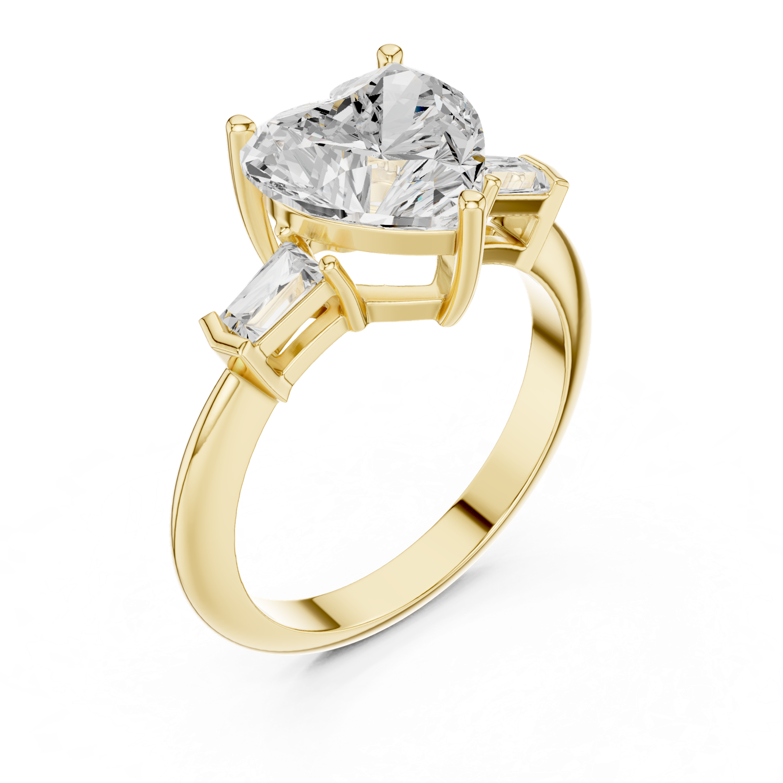 Gold Jewelry L35-67, Heart center stone, Yellow Gold, view 2