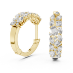 14K Solid Gold Lab Diamond Huggie Earrings, Yellow Gold, view 1