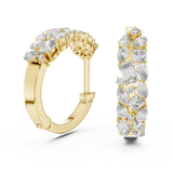 14K Solid Gold Lab Diamond Huggie Earrings, Yellow Gold, view 1