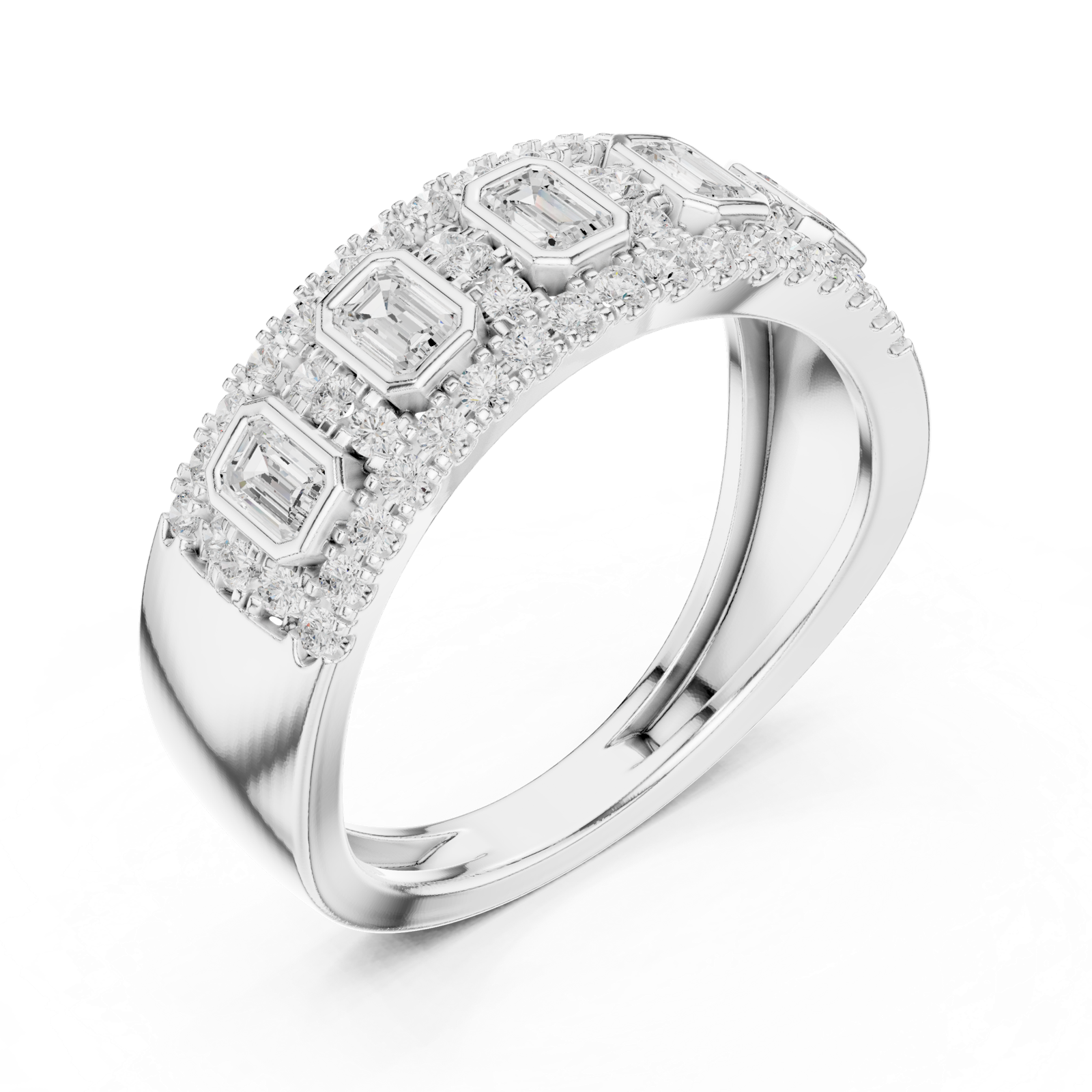 Gold Ring DDLR-450, White Gold, view 2