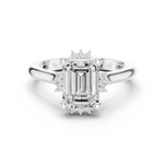Gold Jewelry L35-123, Emerald center stone, White Gold