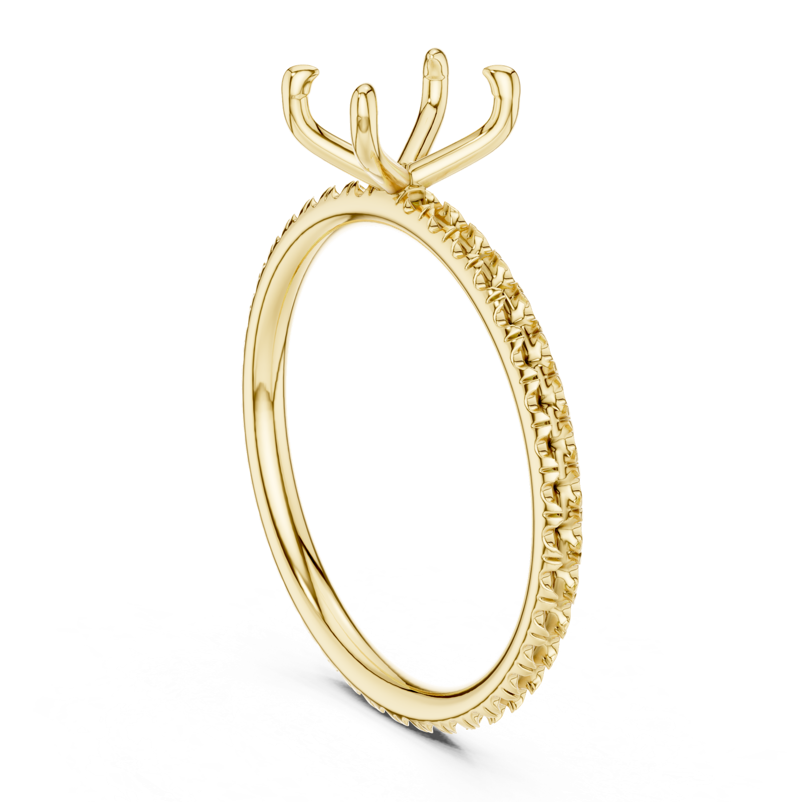 Gold Jewelry, Emerald center stone, Yellow Gold, view 1