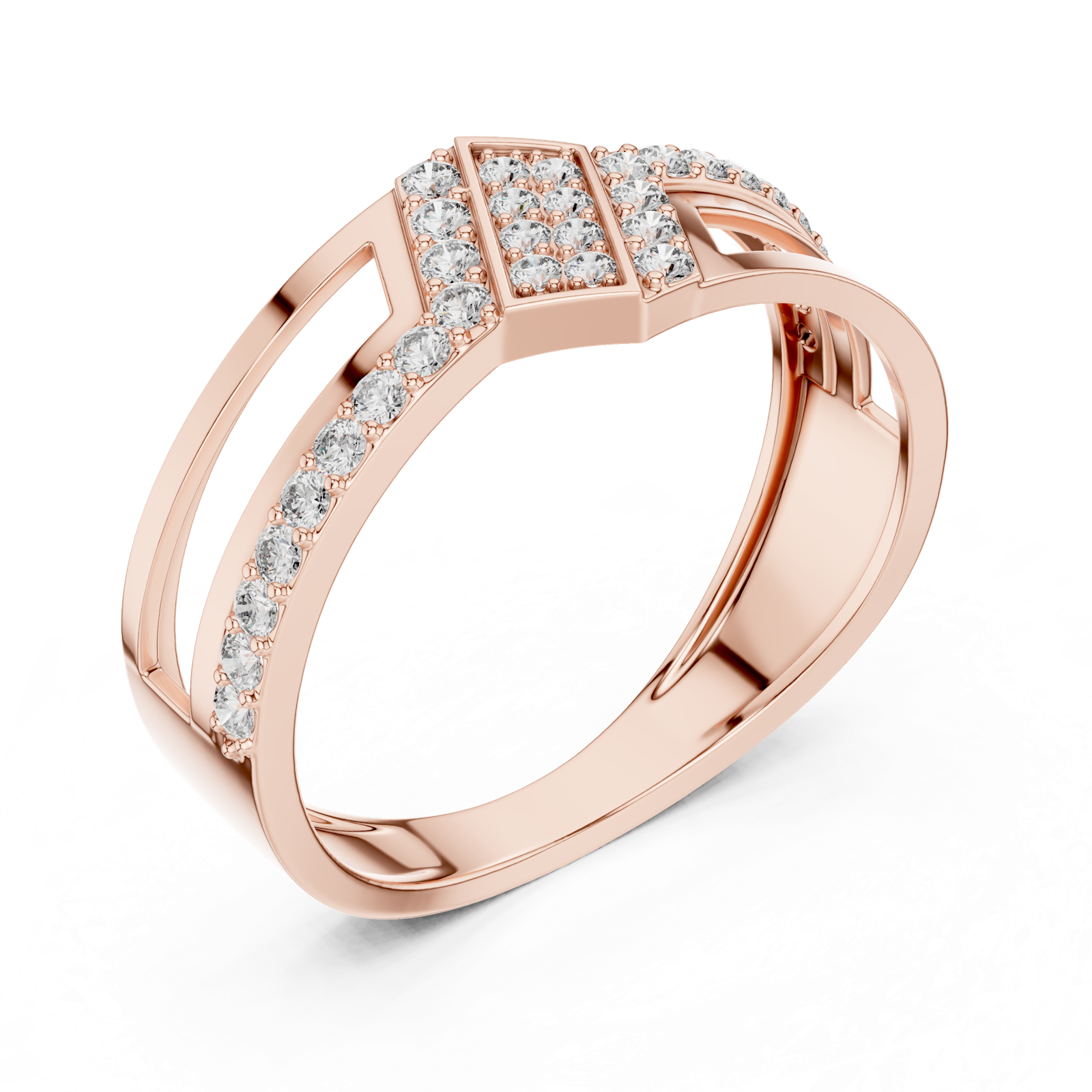 Gold Ring LR-01 (21), Rose Gold, view 2
