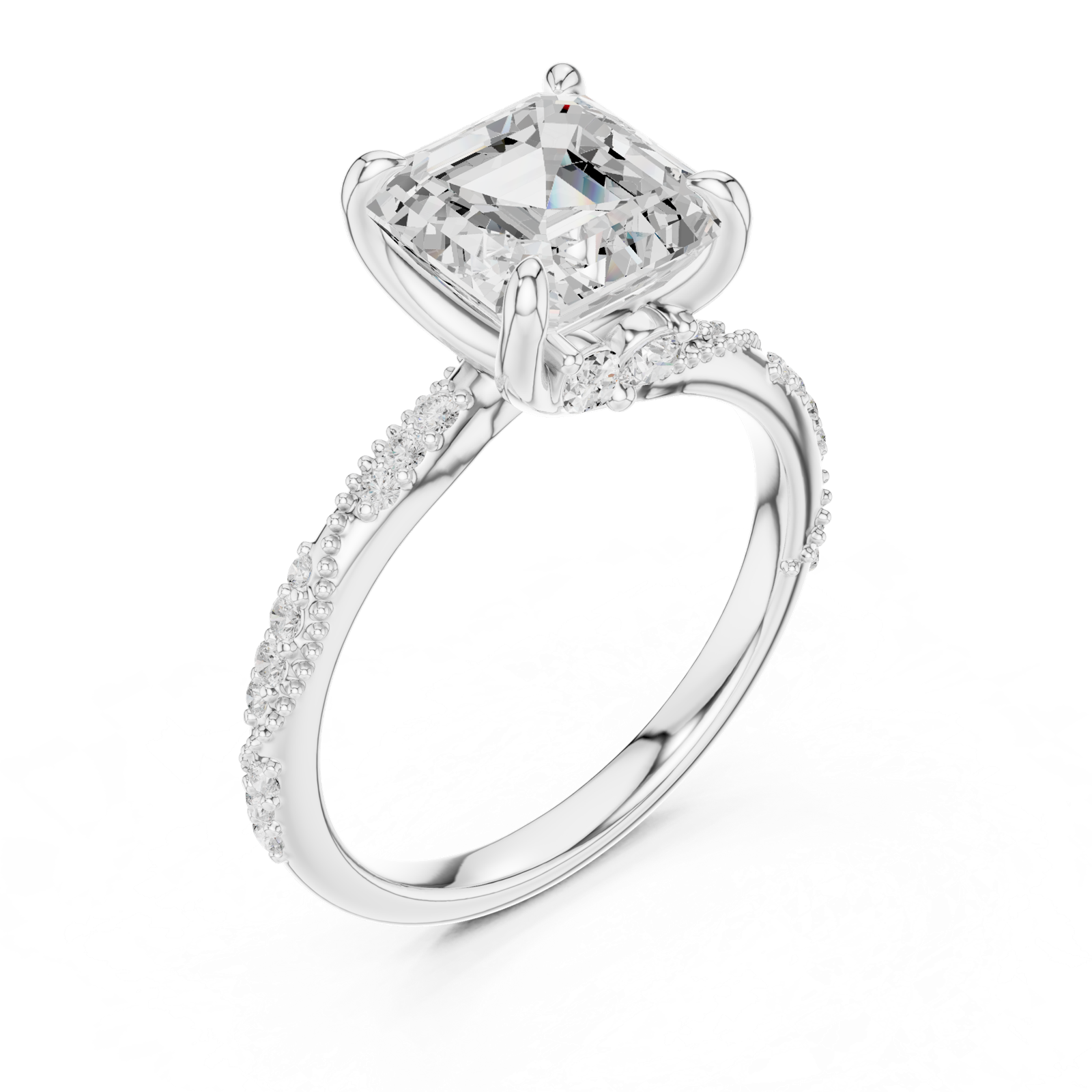 Gold Ring DDLR-961, White Gold, view 2