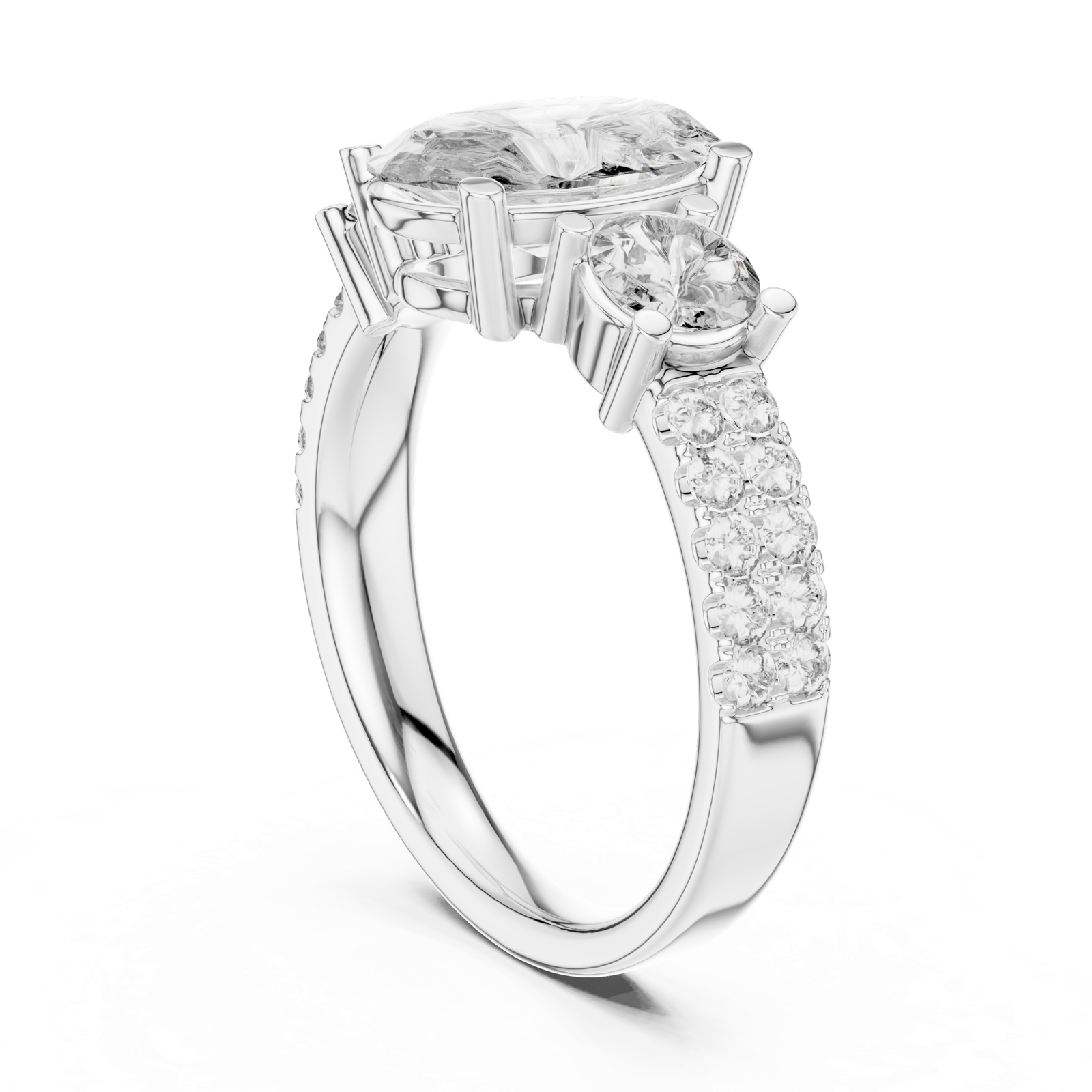 Gold Ring L03-689, White Gold