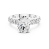 Gold Jewelry L35-63, Oval center stone, White Gold, view 4