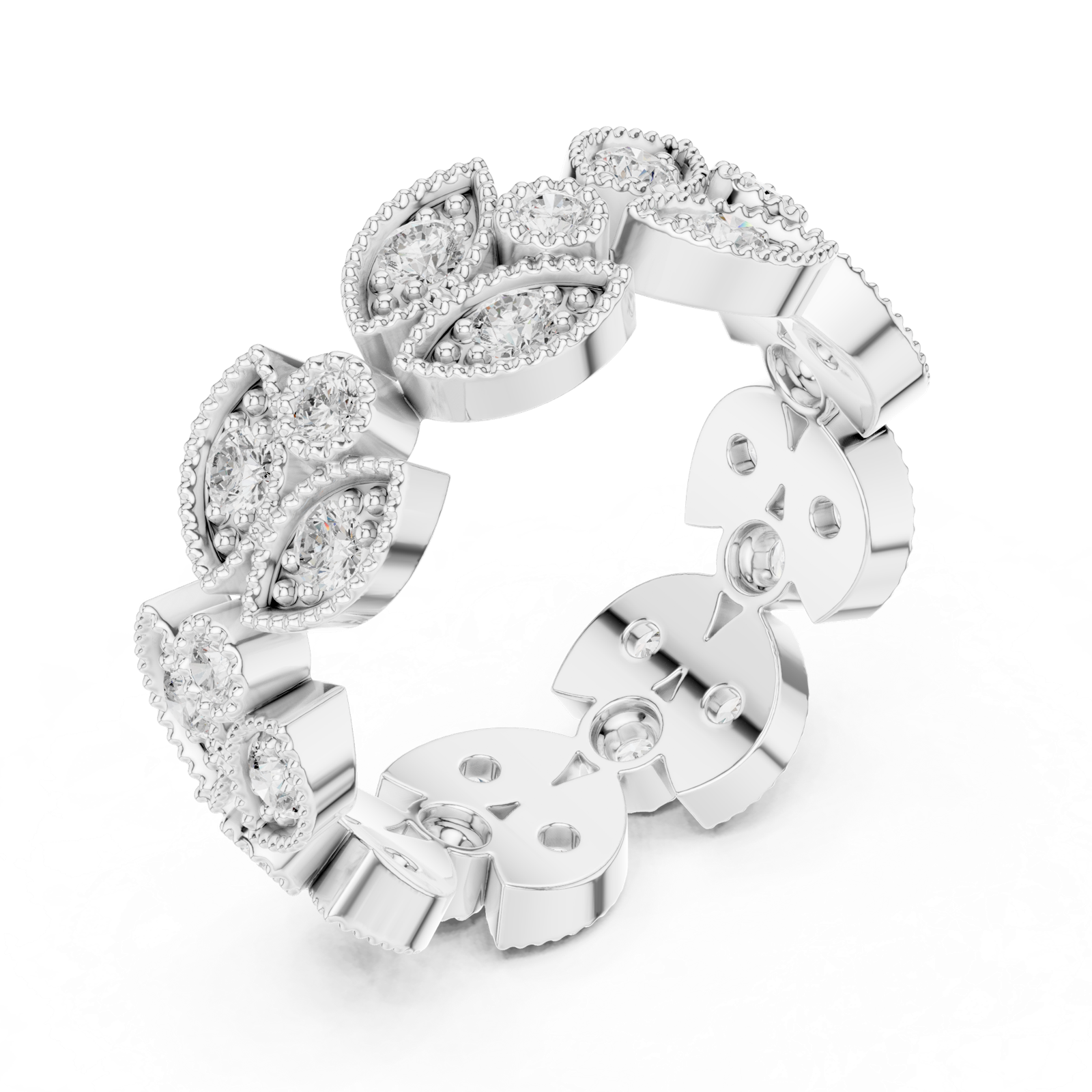 Gold Ring DDLR-368, White Gold, view 2