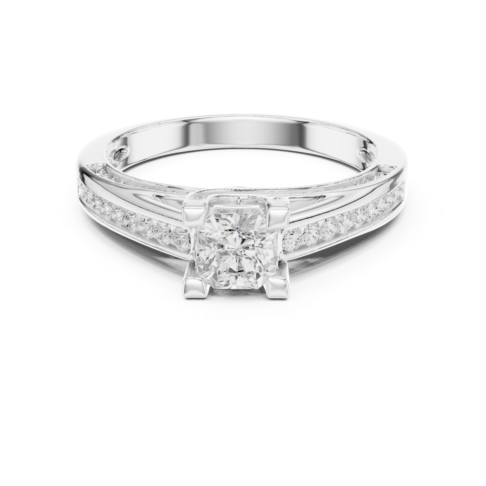 Gold Ring LR-0283, White Gold, view 4
