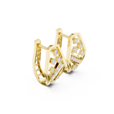 14K Solid Gold Lab Diamond Cluster Earrings, Yellow Gold, view 1
