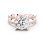 Gold Jewelry L36-13, Round center stone, Rose Gold