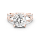 Gold Jewelry L36-13, Round center stone, Rose Gold