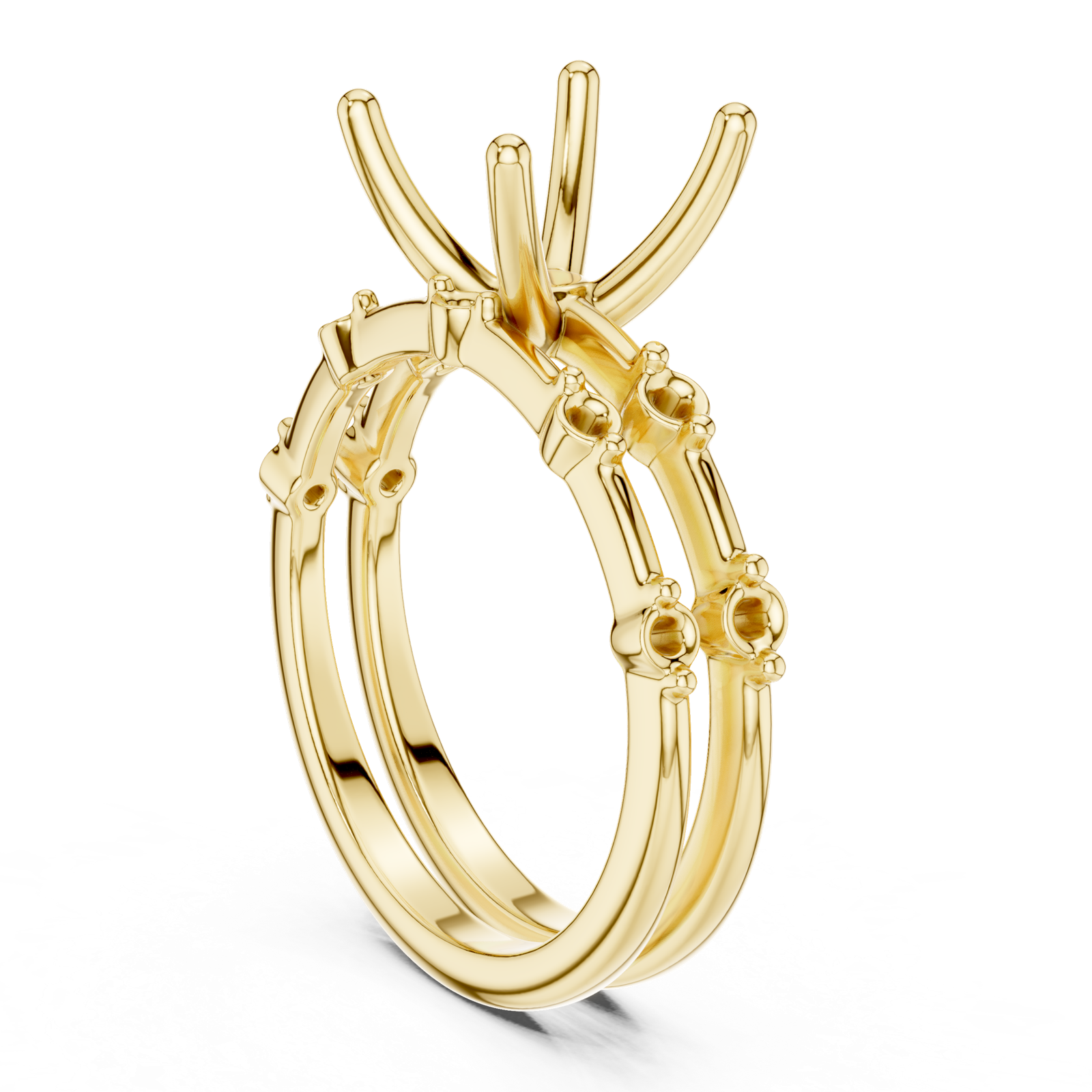 Gold Ring DDLR-441, Princess center stone, Yellow Gold, view 1
