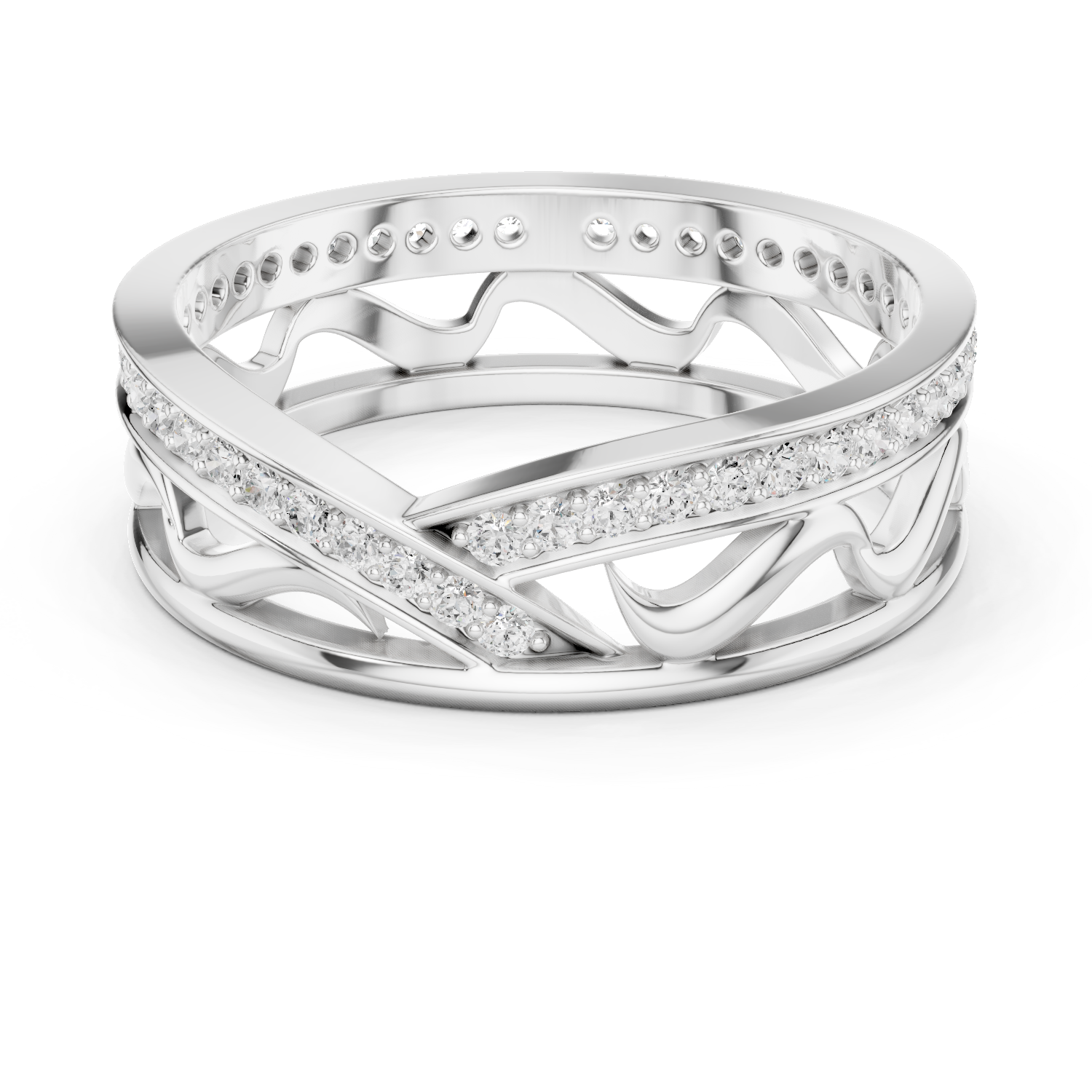 Gold Ring R25, White Gold