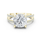 Gold Jewelry L36-13, Round center stone, Yellow Gold
