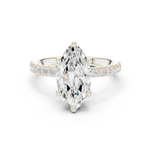 Gold Ring DDLR-161, Marquise center stone, White Gold