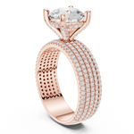 Gold Ring, Round center stone, Rose Gold, view 1