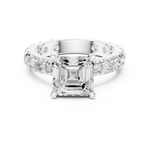 Gold Jewelry, Asscher center stone, White Gold, view 4