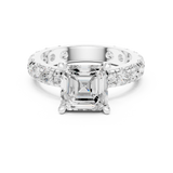 Gold Jewelry, Asscher center stone, White Gold, view 4