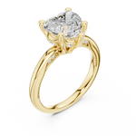 Gold Ring DDLR-175, Heart center stone, Yellow Gold, view 2