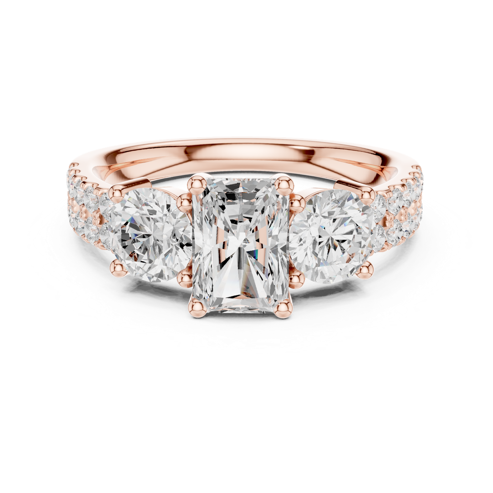 Gold Ring DDLR-717, Rose Gold, view 4