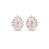 Gold Earrings AGDER-298, Rose Gold, view 4