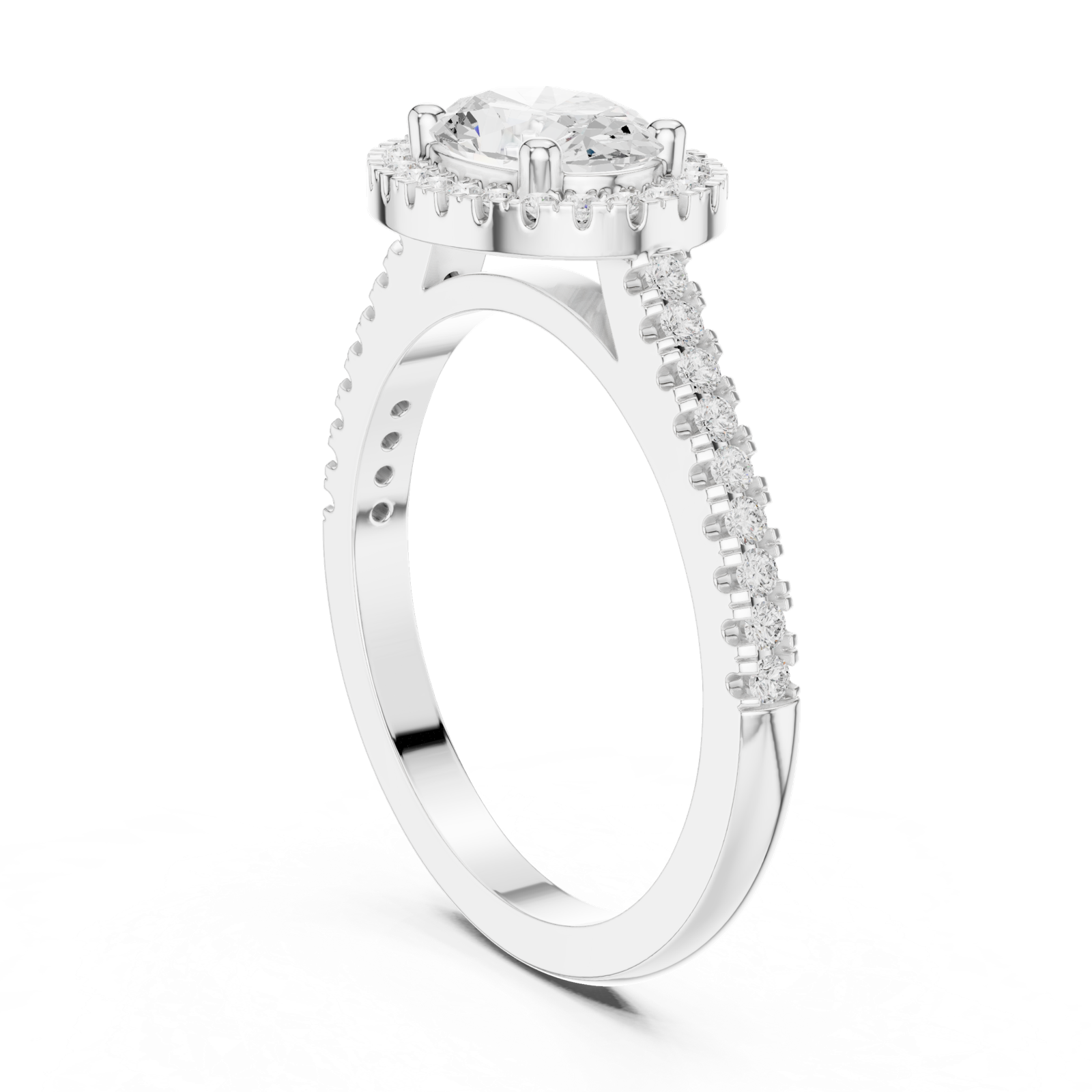 Gold Ring DDLR-347, White Gold, view 1