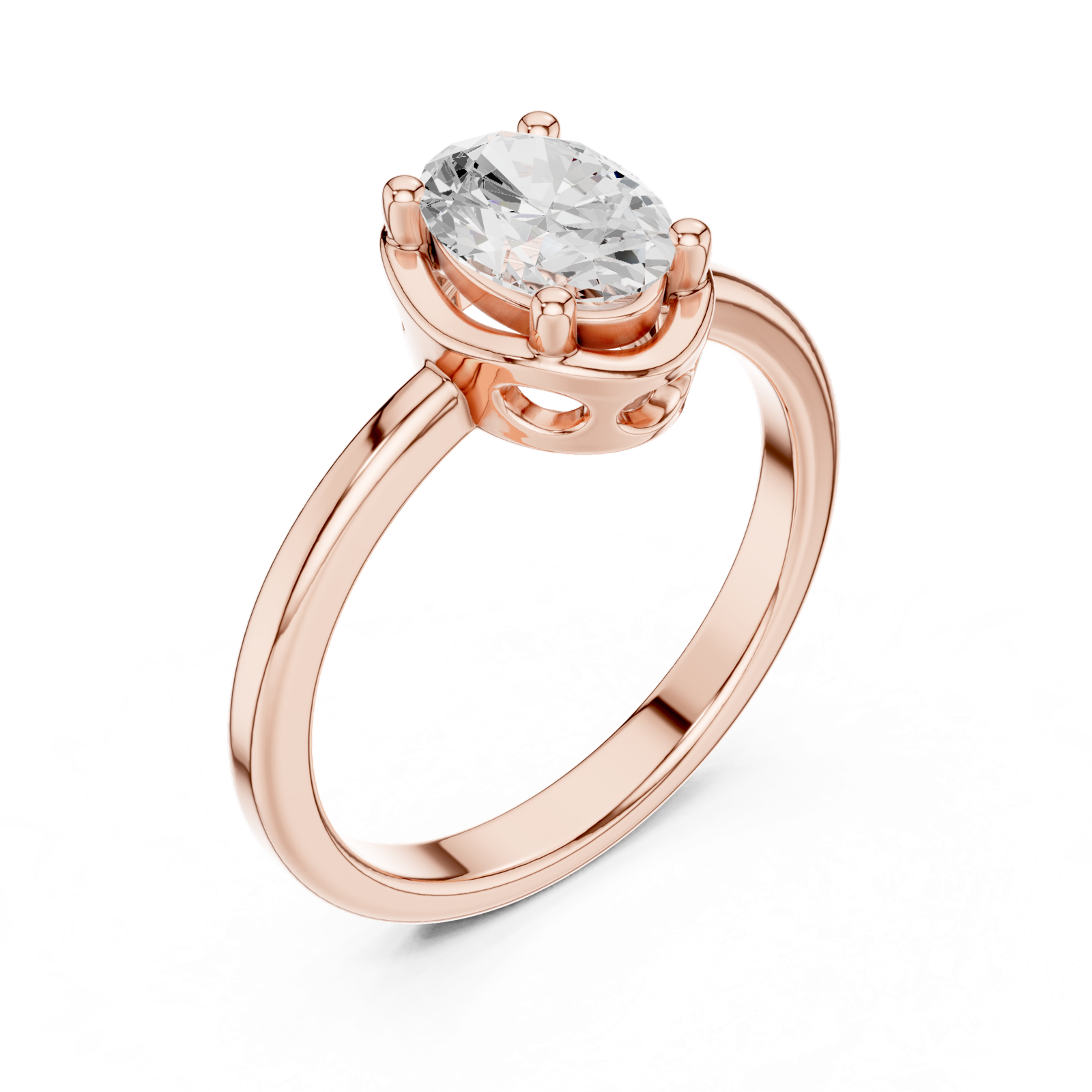 Gold Ring DDLR-504, Rose Gold, view 2
