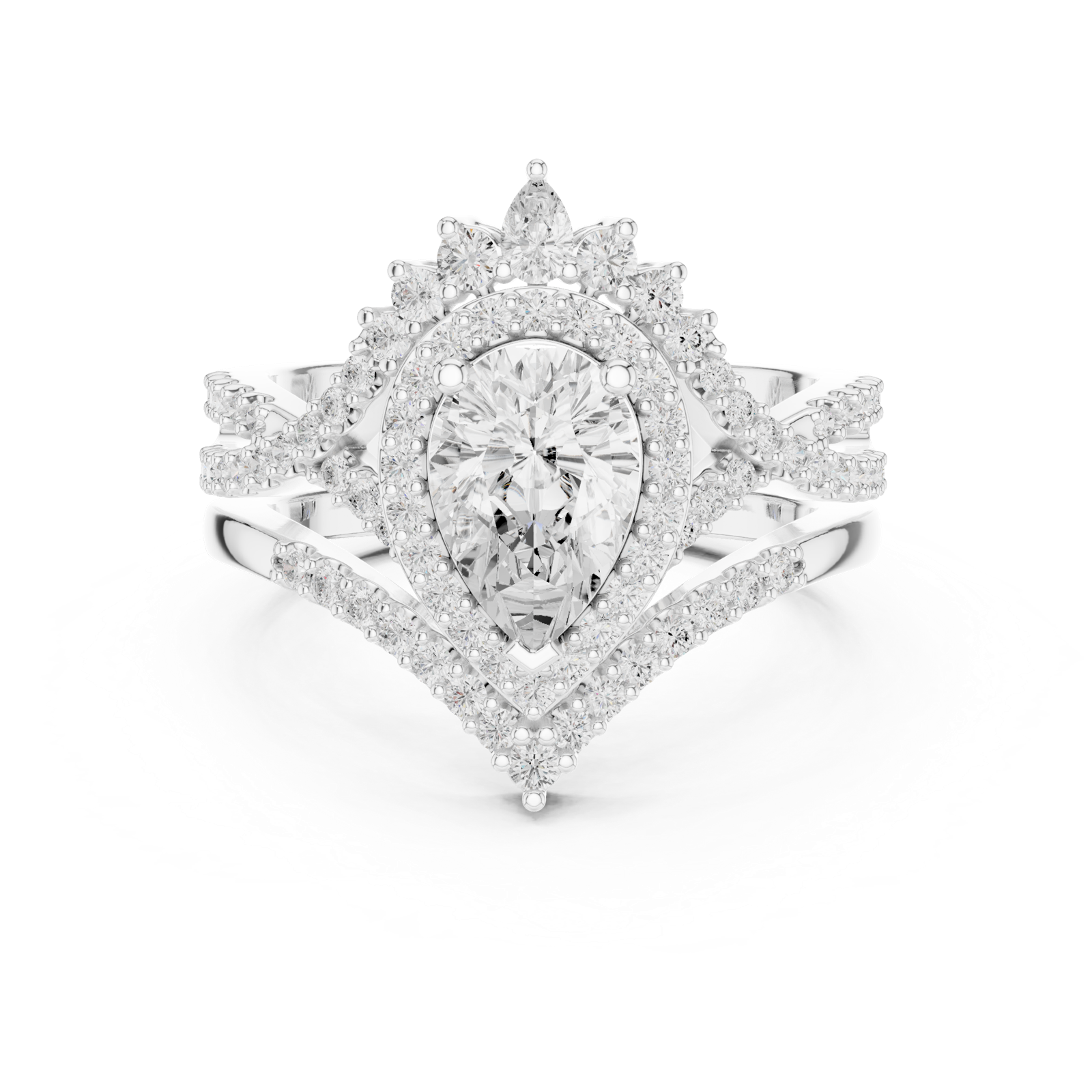 Gold Ring DDLR-353, White Gold, view 4