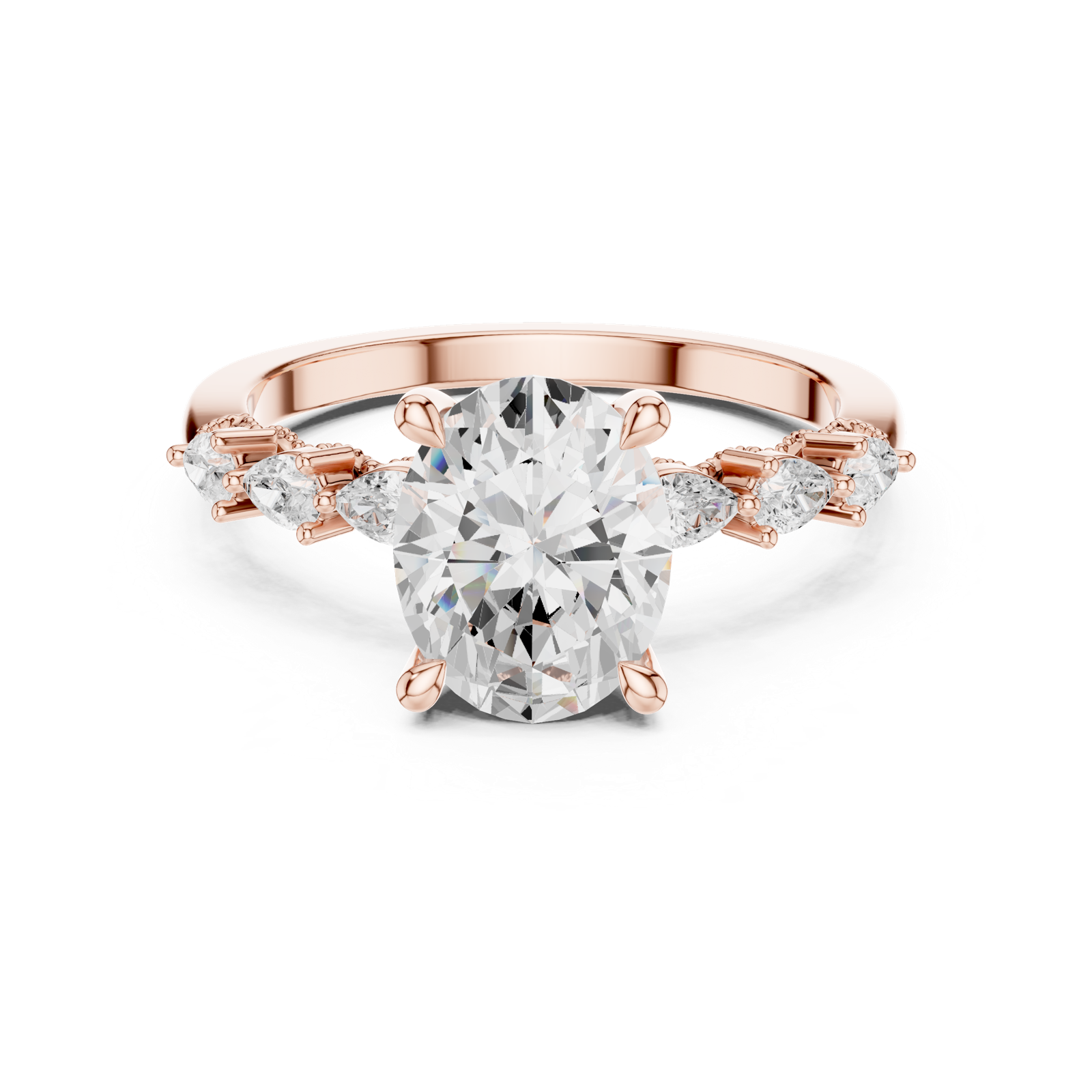 Gold Ring DDLR-1005, Rose Gold, view 4