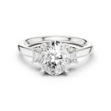 Gold Ring DDLR-038, Oval center stone, White Gold