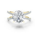 Gold Jewelry L36-25, Round center stone, Yellow Gold