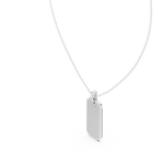 14K Solid Gold Lab Diamond Pendant Necklace, White Gold, view 2