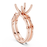 Gold Ring DDLR-441, Princess center stone, Rose Gold, view 1
