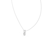14K Solid Gold Lab Diamond Solitaire Pendant Necklace, White Gold, view 2