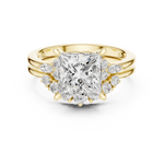 Gold Ring DDLR-440, Princess center stone, Yellow Gold, view 4