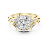Gold Ring DDLR-440, Princess center stone, Yellow Gold, view 4