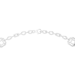 14K Solid Gold Lab Diamond Station Necklace, White Gold, view 4