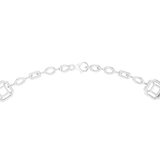 14K Solid Gold Lab Diamond Station Necklace, White Gold, view 4