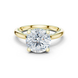 Gold Ring DDLR-175, Round center stone, Yellow Gold