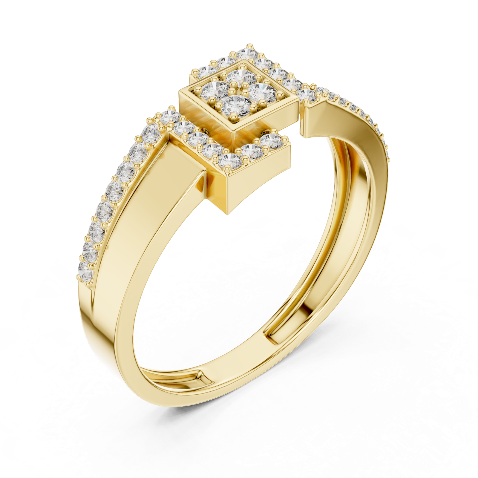 Gold Ring LR-01 (48), Yellow Gold, view 2