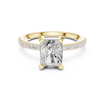 Gold Ring DDLR-040, Radiant center stone, Yellow Gold, view 4