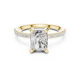 Gold Ring DDLR-040, Radiant center stone, Yellow Gold, view 4
