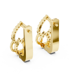 14K Solid Gold Lab Diamond Drop Earrings, Yellow Gold, view 3