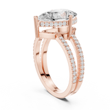 Gold Jewelry L36-13, Pear center stone, Rose Gold, view 1