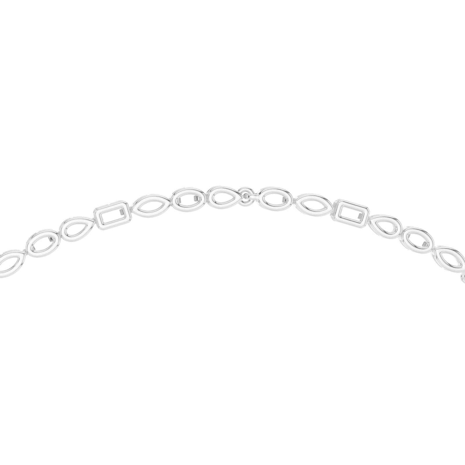 14K Solid Gold Lab Diamond Tennis Necklace, White Gold, view 4