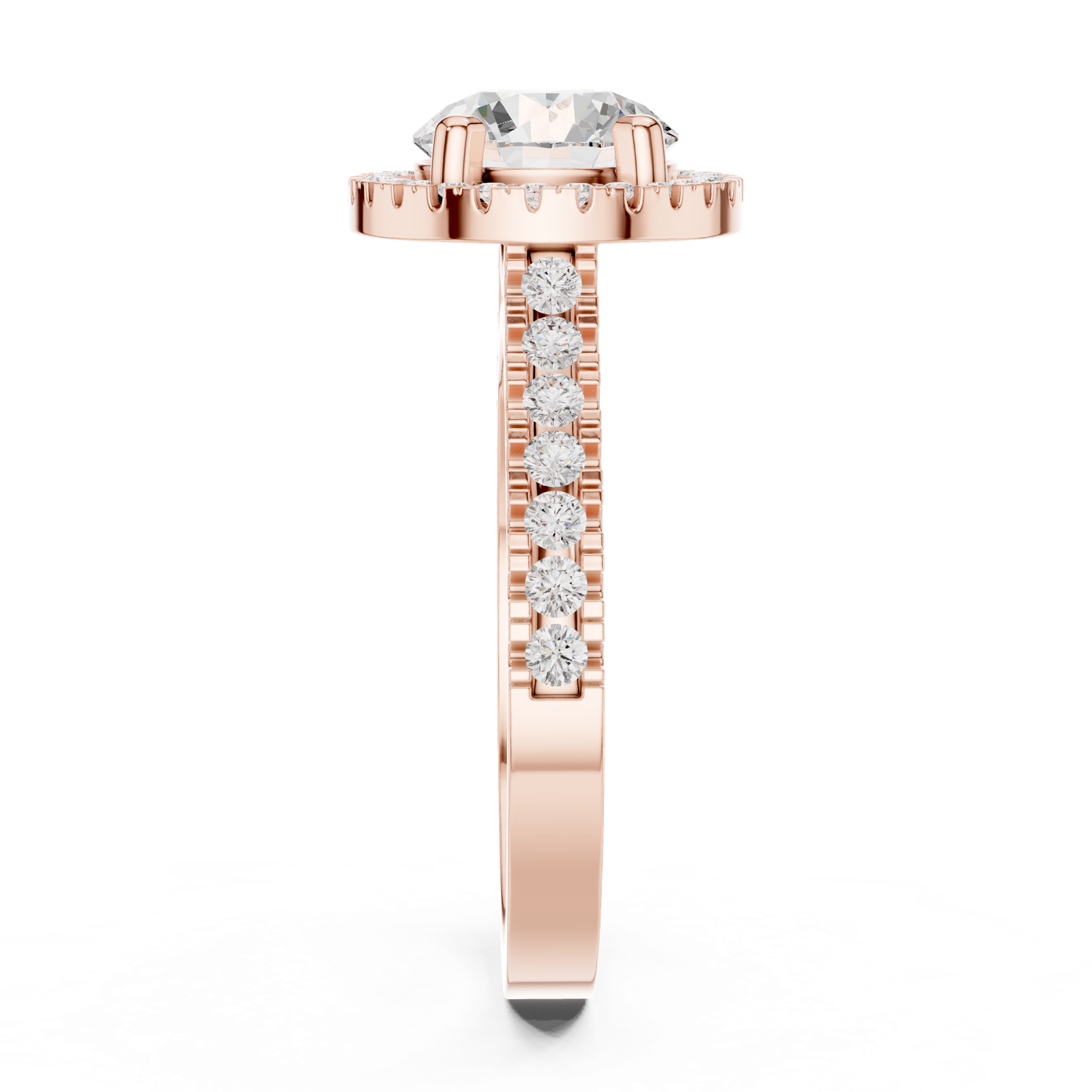 Gold Ring DDLR-345, Rose Gold, view 3